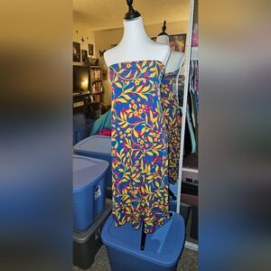 LuLaRoe Colorful Strapless Floral Dress